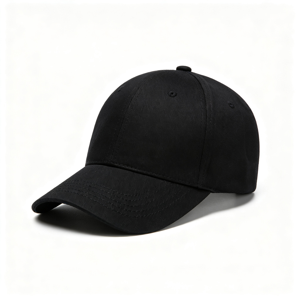 Black Cotton Baseball Cap