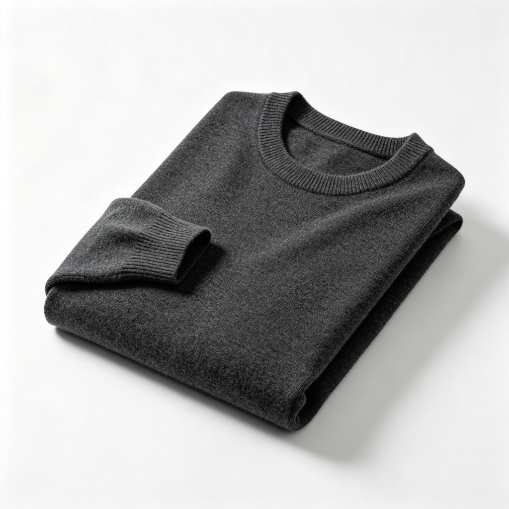 Dark Gray Crew-Neck Knit Sweater