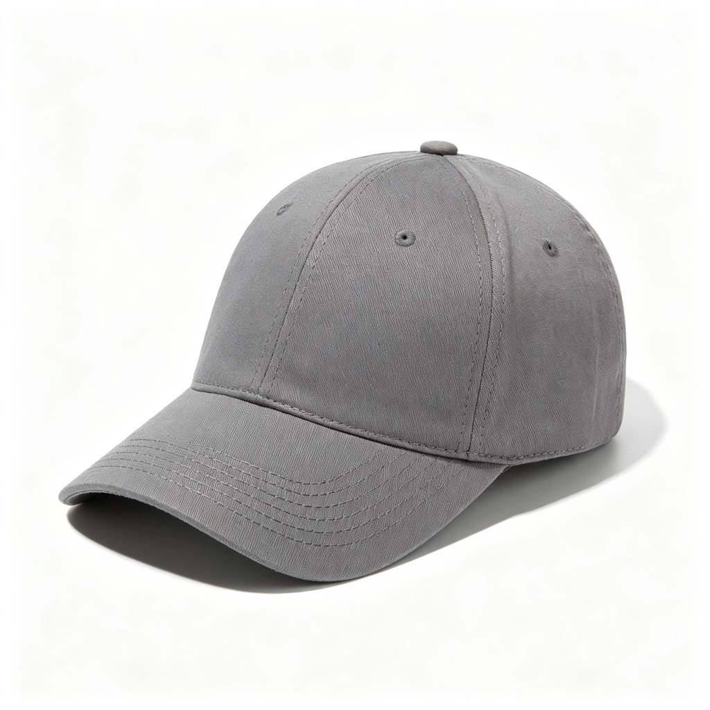 Gray Cotton Baseball Cap