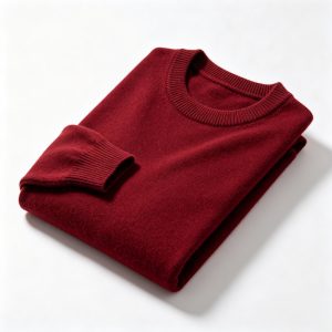 BurgundyCrew-Neck Knit Sweater