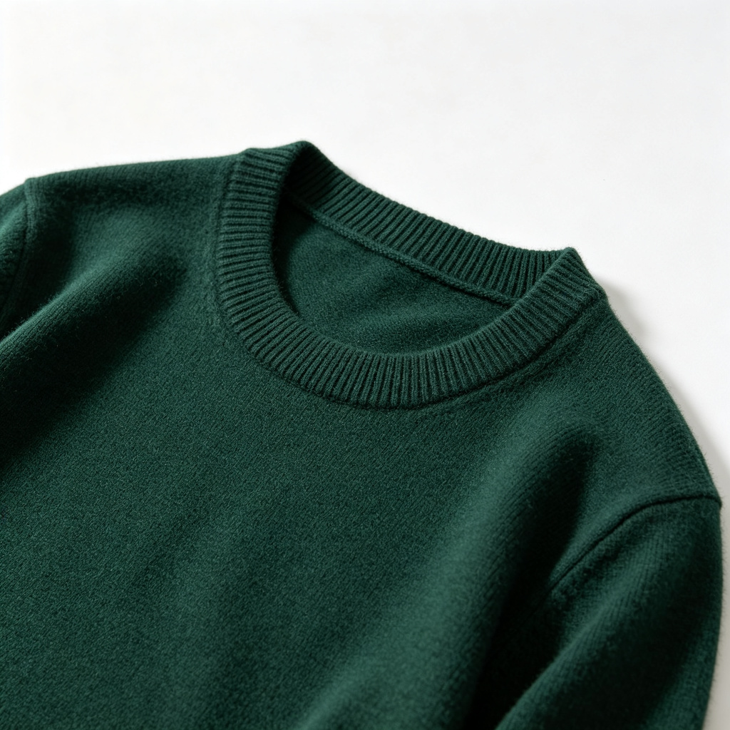 Forest Green Crew-Neck Knit Sweater