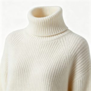 WhiteTurtleneck Knit Sweater