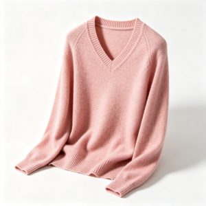 PinkV-Neck Knit Sweater