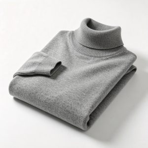 GrayTurtleneck Knit Sweater