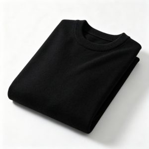 BlackCrew-Neck Knit Sweater