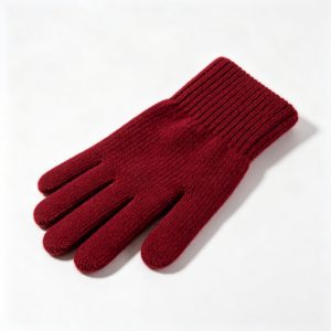 BurgundyWool Knit Gloves