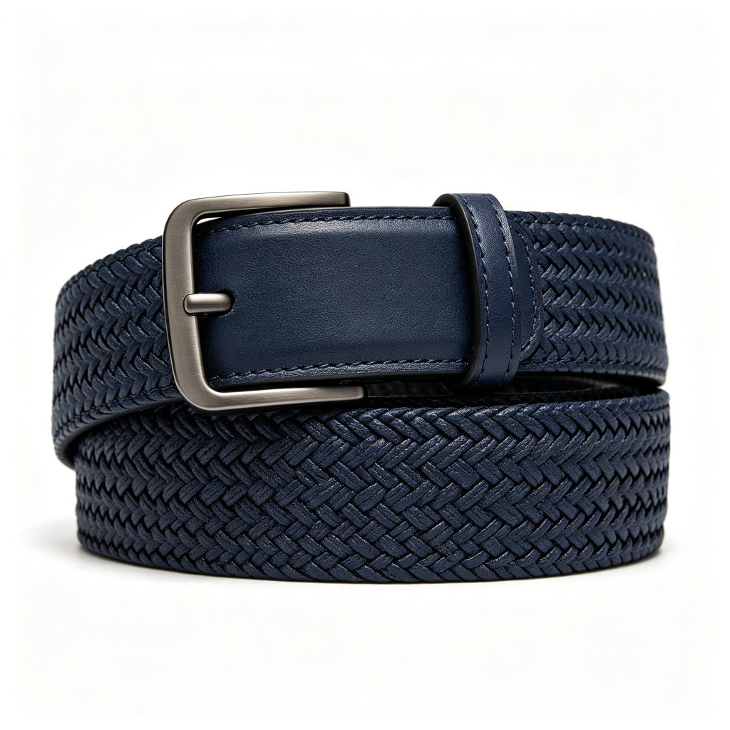 Navy Braided Belt