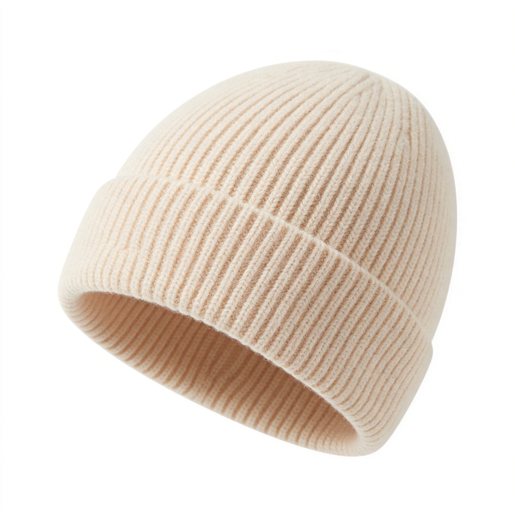 Beige Knit Beanie
