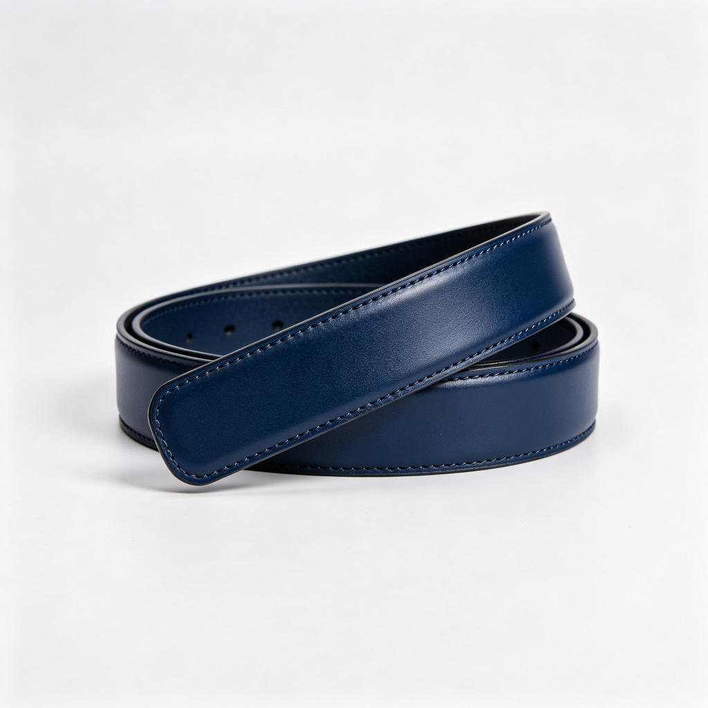 Navy Genuine Leather Belt
