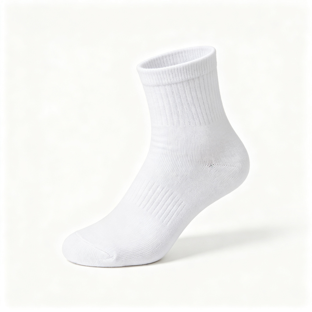 White Cotton Crew Socks