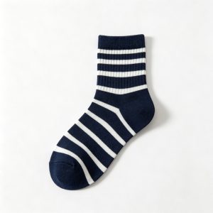 NavyStriped Crew Socks