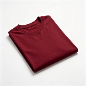 BurgundyCotton Crew-Neck T-Shirt