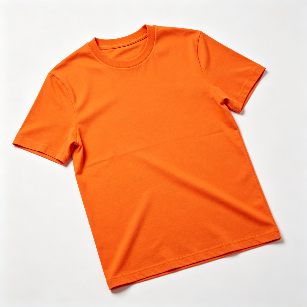 Orange Cotton Crew-Neck T-Shirt