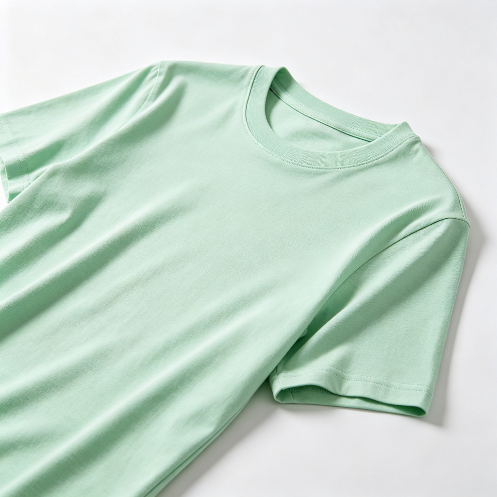 Mint Green Cotton Crew-Neck T-Shirt