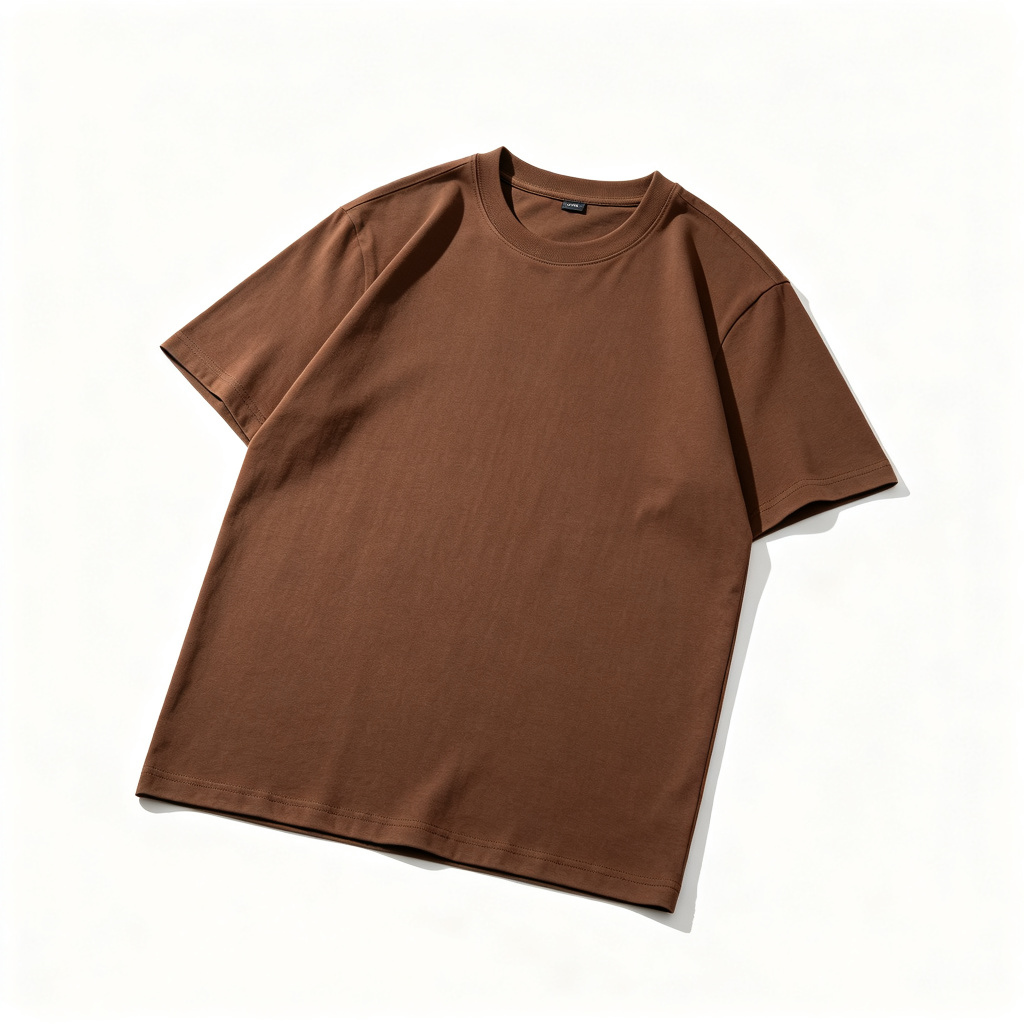 Coffee Brown Cotton Crew-Neck T-Shirt