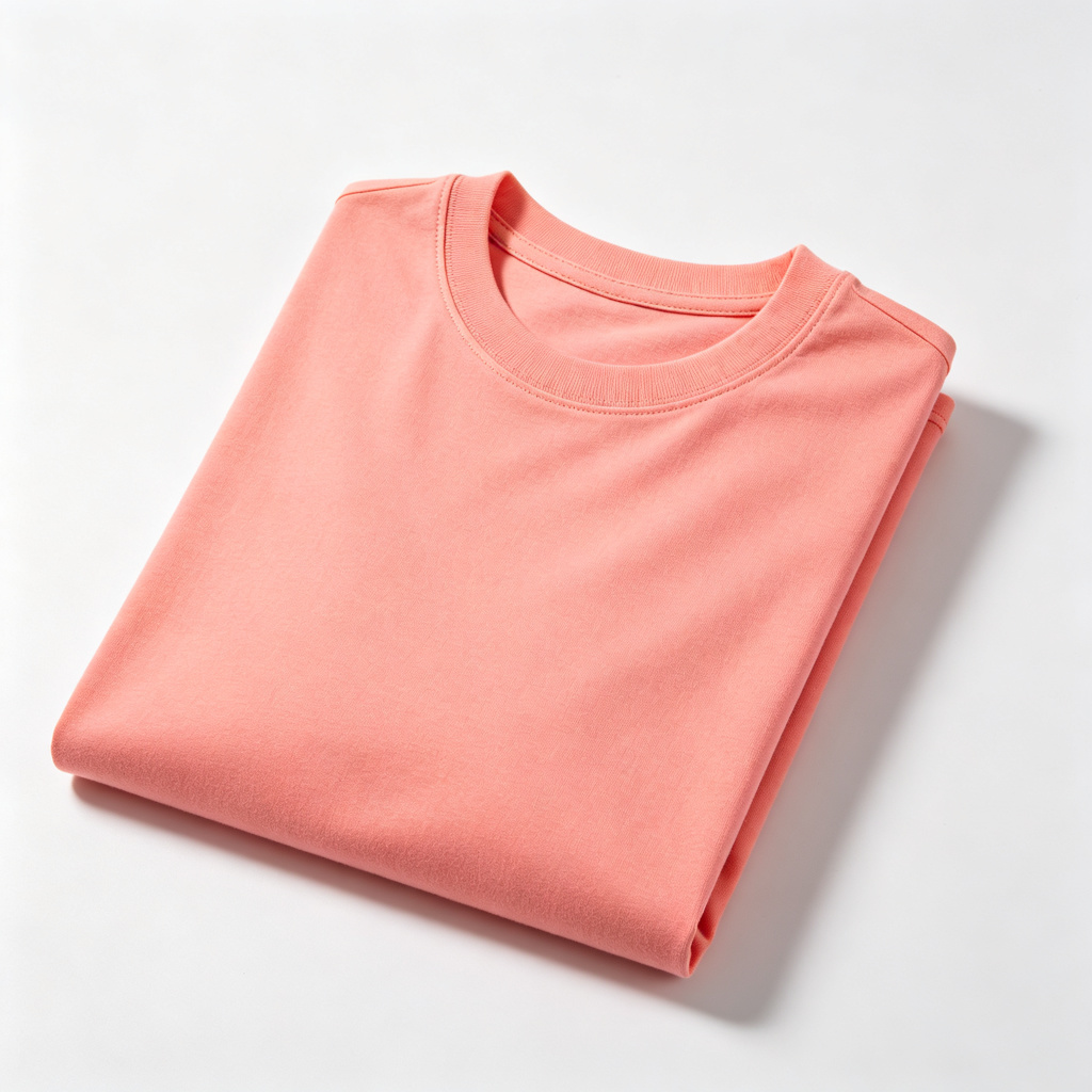 Coral Pink Crew-Neck T-Shirt