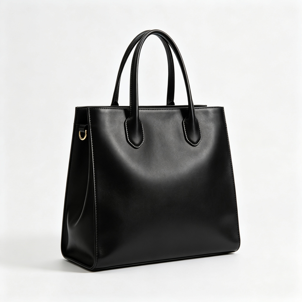 Black Genuine Leather Tote Bag
