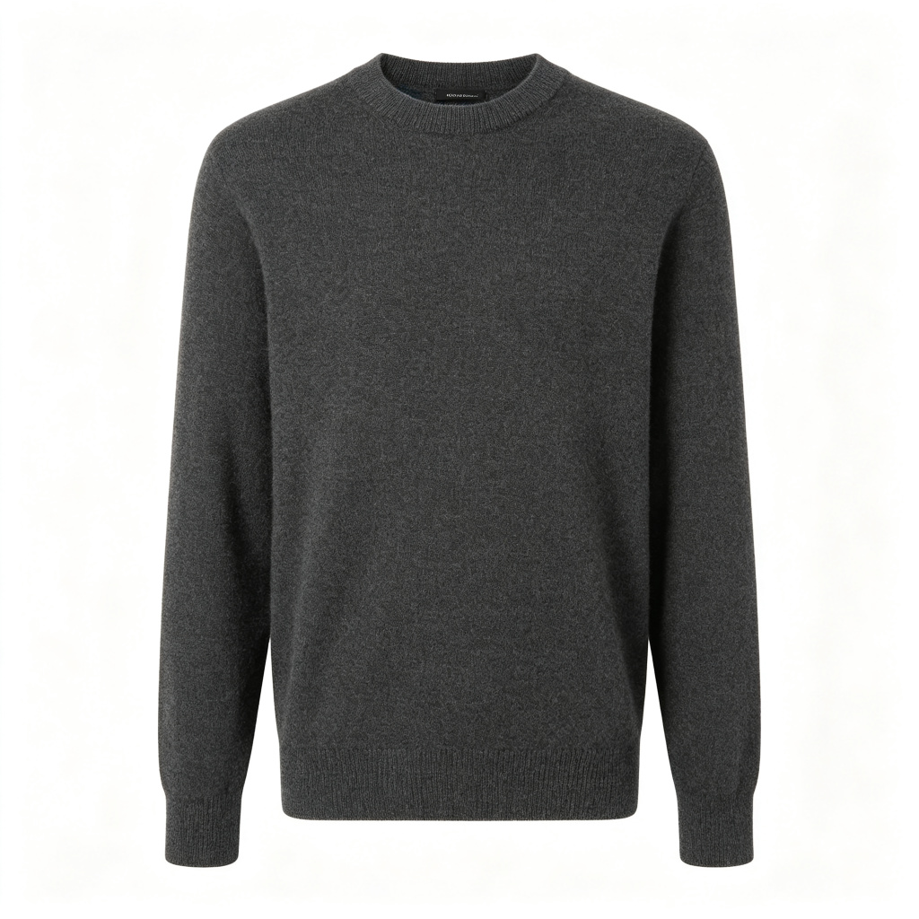 Dark Gray Crew-Neck Knit Sweater