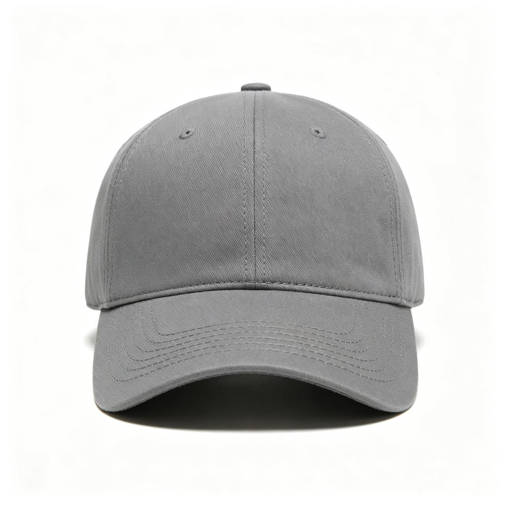 Gray Cotton Baseball Cap