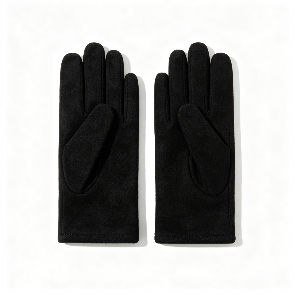 Black Fleece-Lined Thermal Gloves