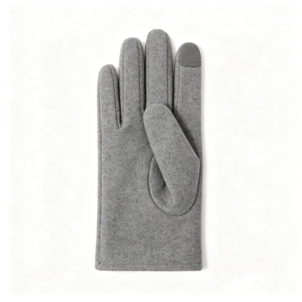 Gray Fleece-Lined Thermal Gloves