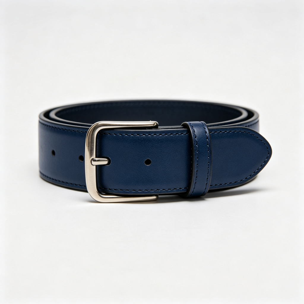 Navy Genuine Leather Belt