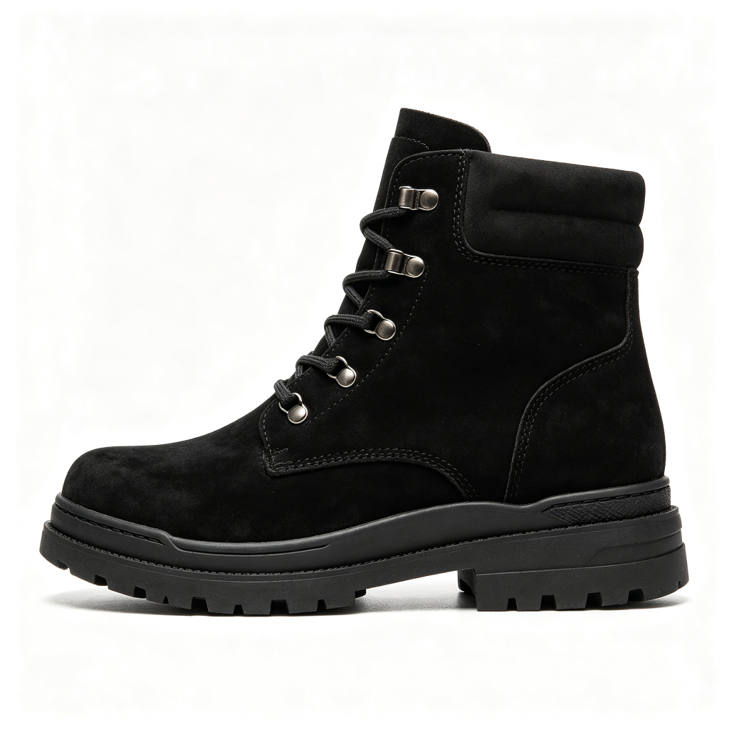 Black High-Top Outdoor Boots