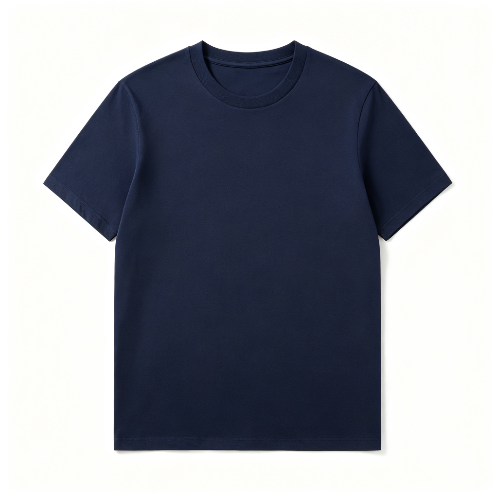 Navy Cotton Crew-Neck T-Shirt
