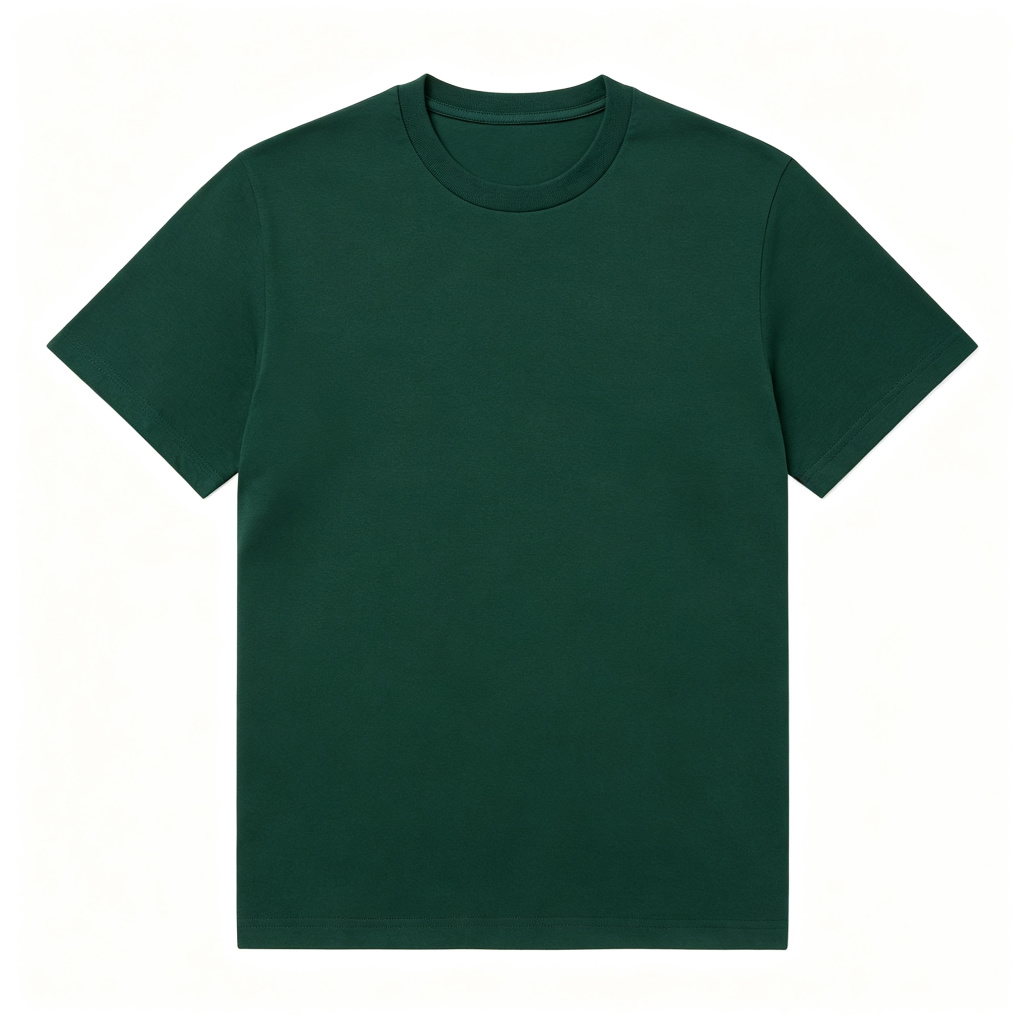 Forest Green Cotton Crew-Neck T-Shirt