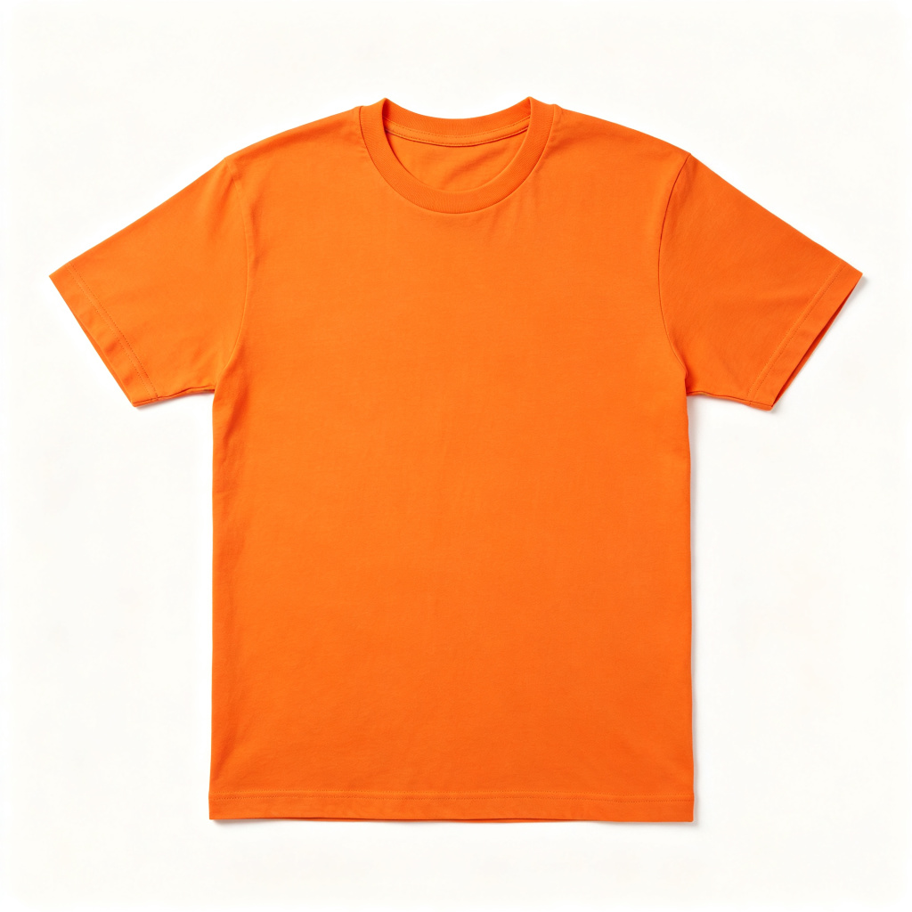 Orange Cotton Crew-Neck T-Shirt