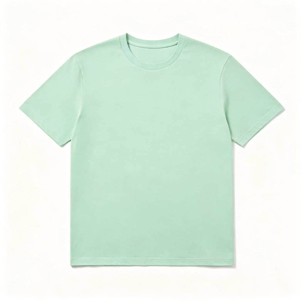 Mint Green Cotton Crew-Neck T-Shirt