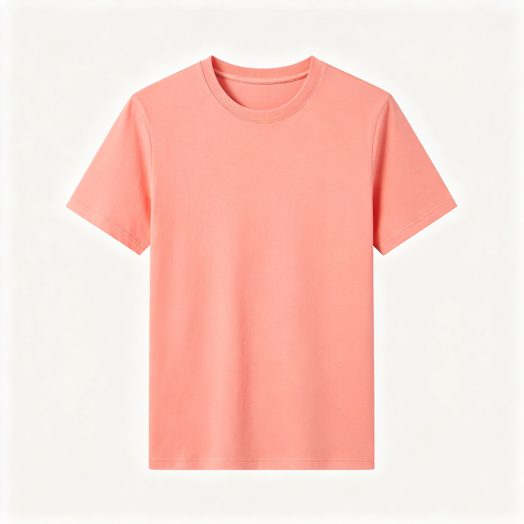 Coral Pink Crew-Neck T-Shirt