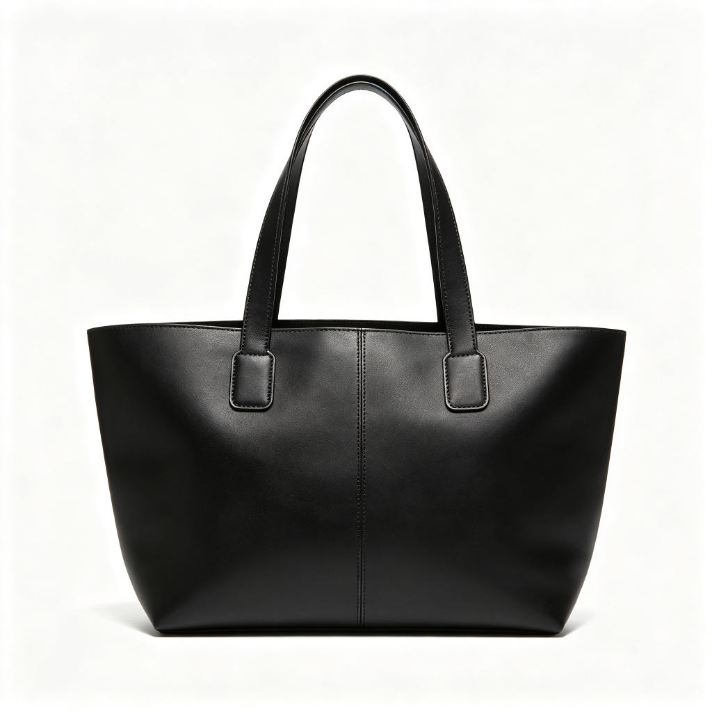 Black Genuine Leather Tote Bag
