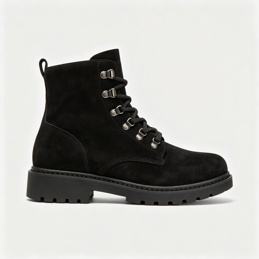 Black High-Top Outdoor Boots