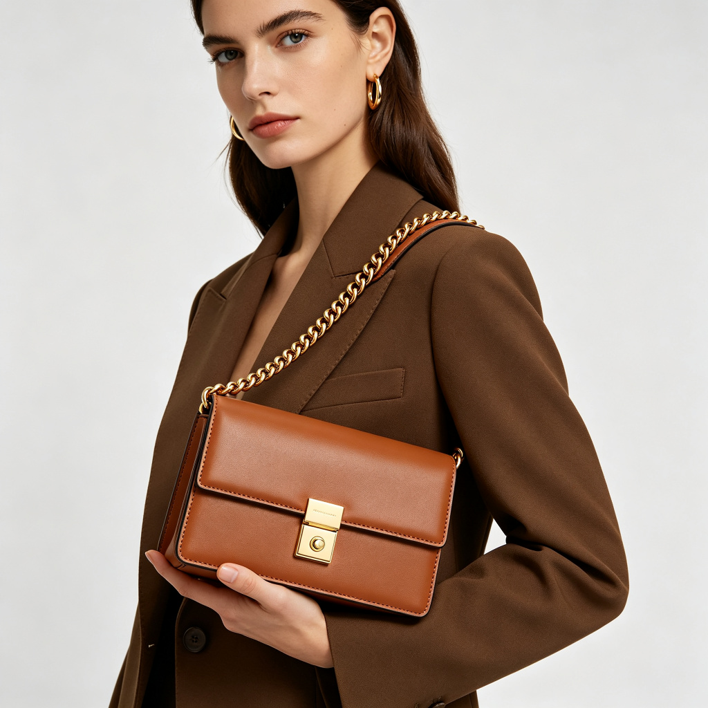 Brown Leather Shoulder Bag