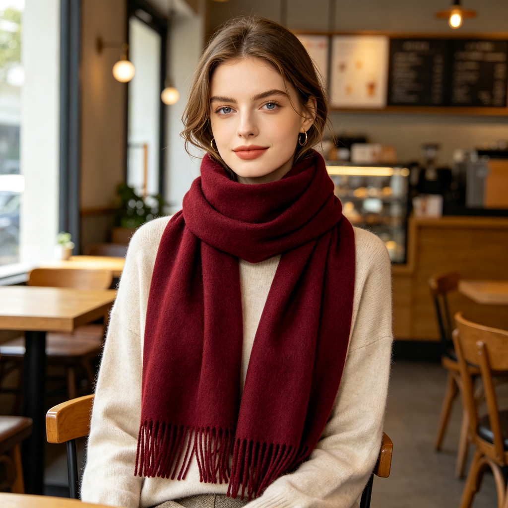 Burgundy Cashmere Scarf