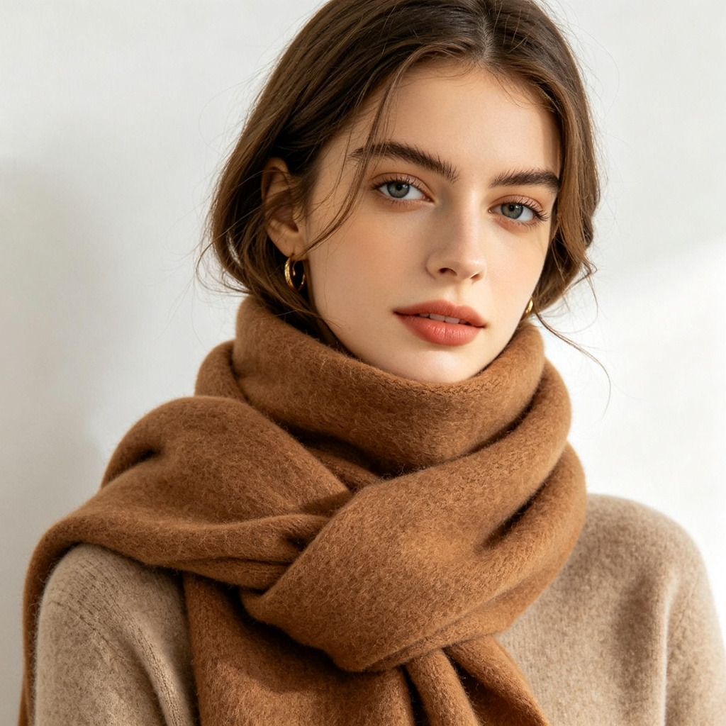 Brown Wool Scarf