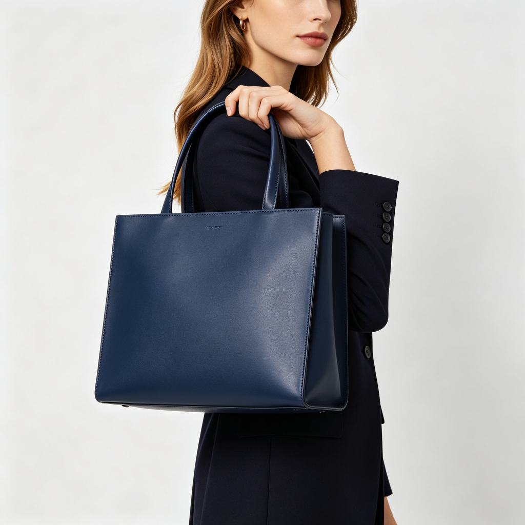 Navy Leather Bag