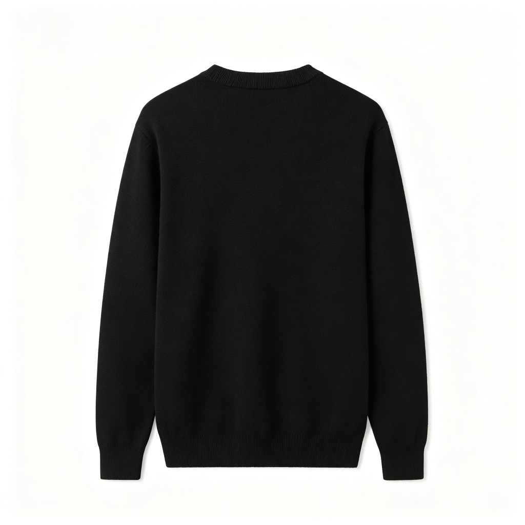 Black Crew-Neck Knit Sweater