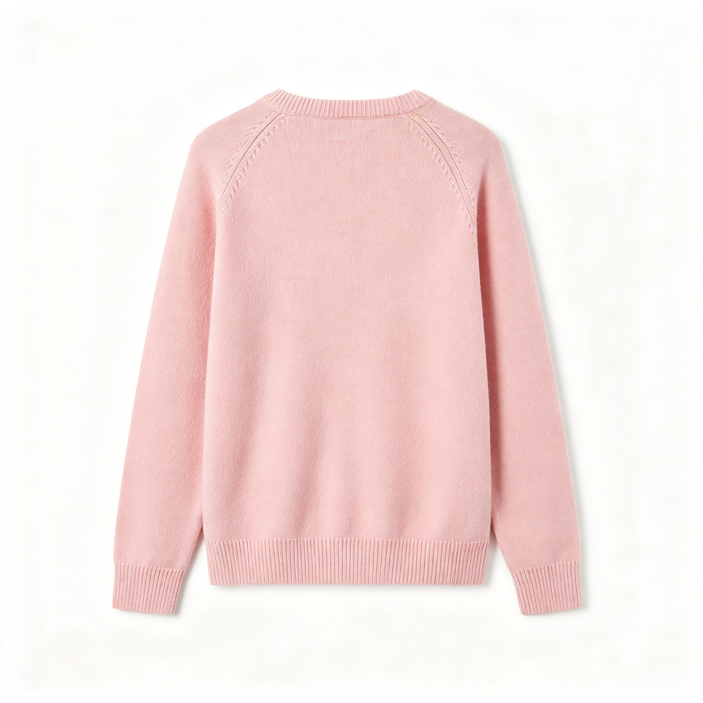 Pink Crew-Neck Knit Sweater