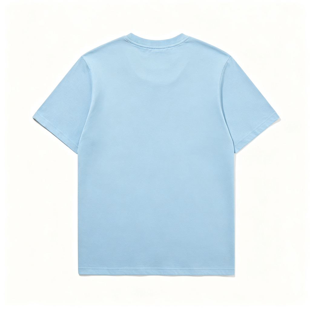 Light Blue Cotton Crew-Neck T-Shirt