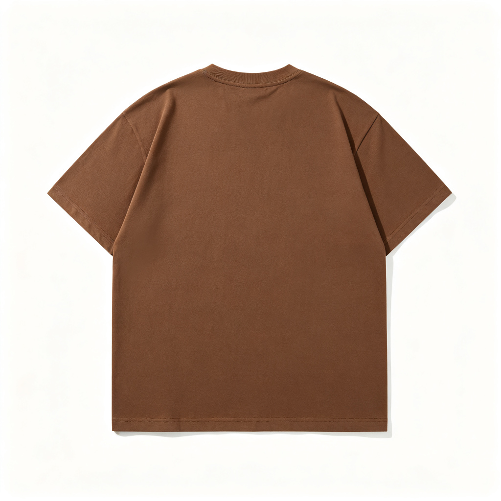 Coffee Brown Cotton Crew-Neck T-Shirt