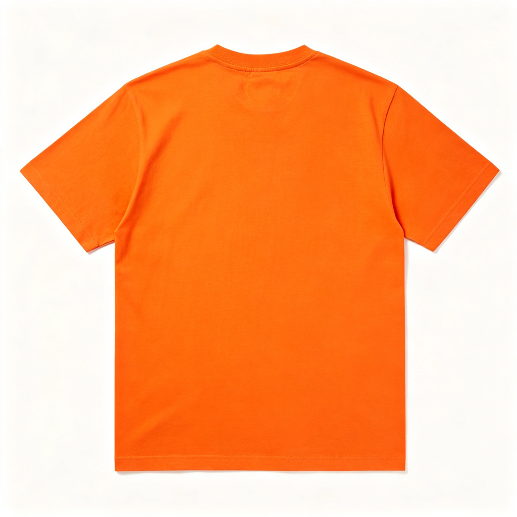 Orange Cotton Crew-Neck T-Shirt