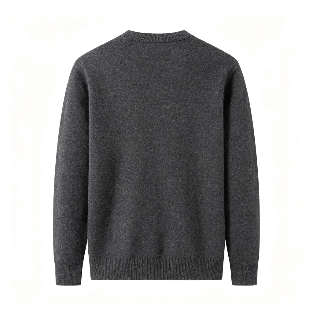 Dark Gray Crew-Neck Knit Sweater