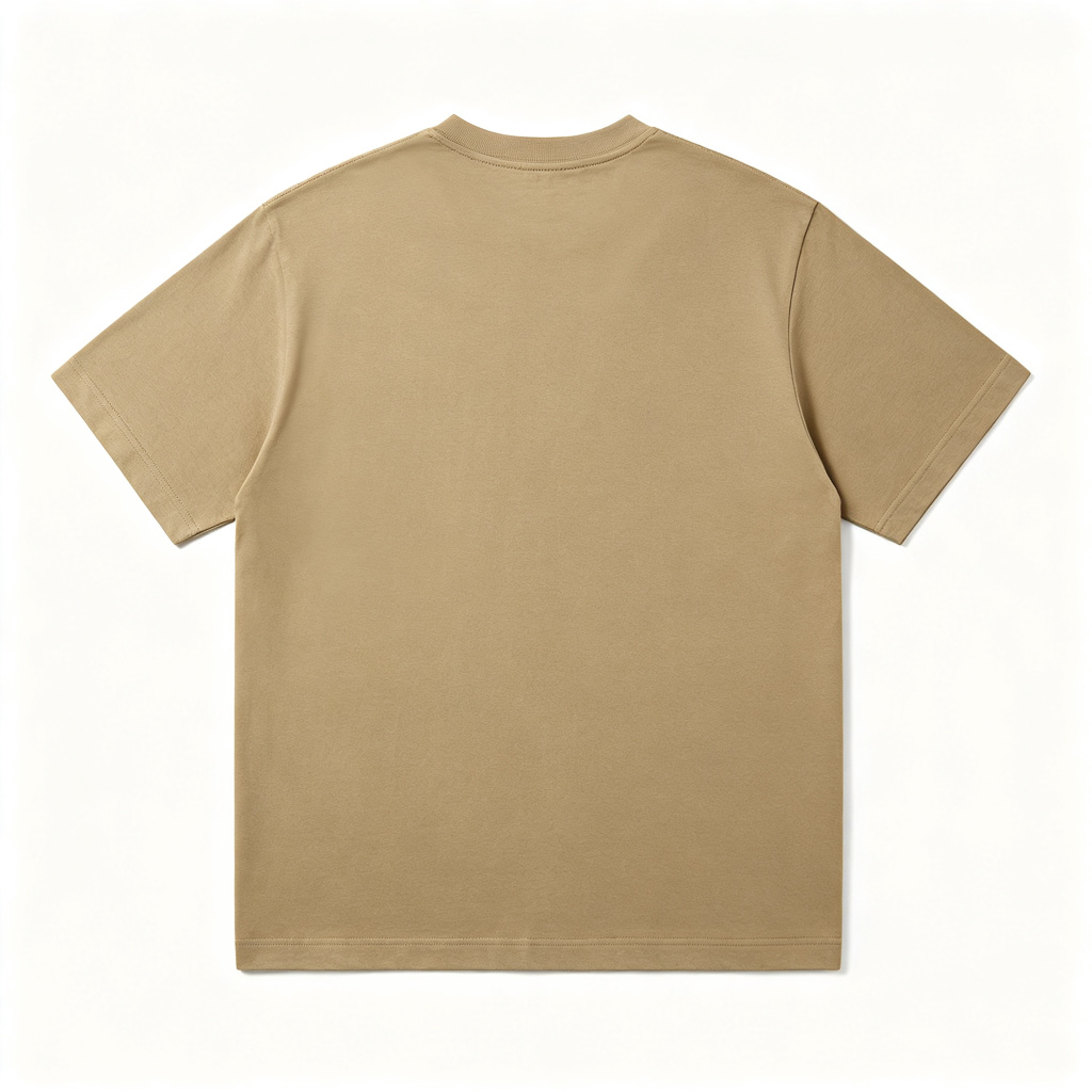 Khaki Cotton Crew-Neck T-Shirt
