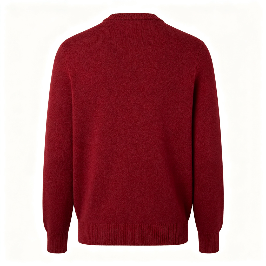 Burgundy Crew-Neck Knit Sweater