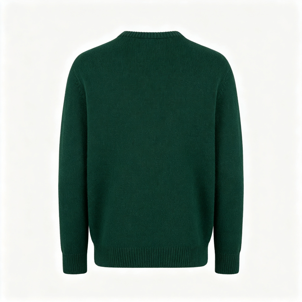 Forest Green Crew-Neck Knit Sweater