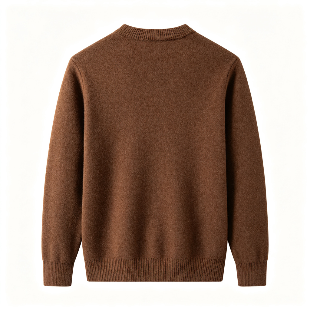 Coffee Brown Crew-Neck Knit Sweater