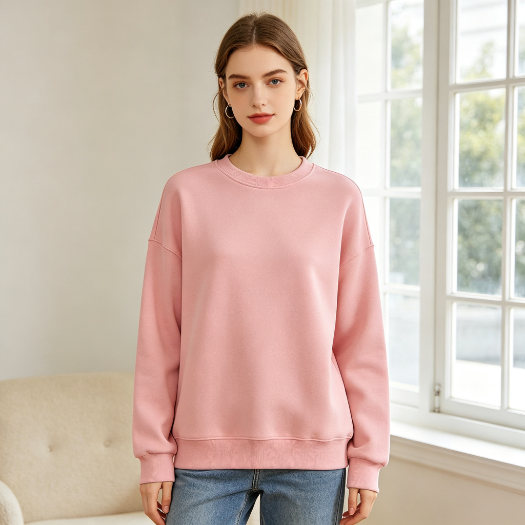 Pink Crew-Neck Sweatshirt