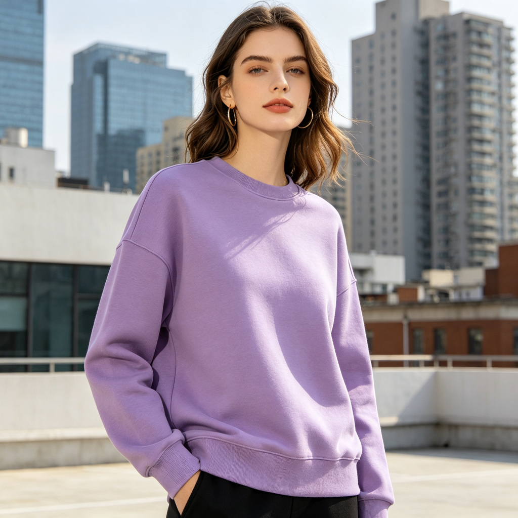 Purple Crew-Neck Sweatshirt